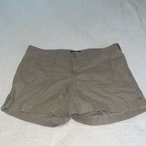 THE NORTH FACE‎ Khaki Beige CUFFED HIKING SHORTS Ripstop Chino MID-RISE sz 12 R